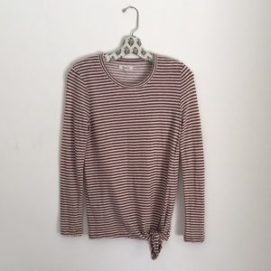 Madewell Soundcheck Stripe Side Tie LS Top